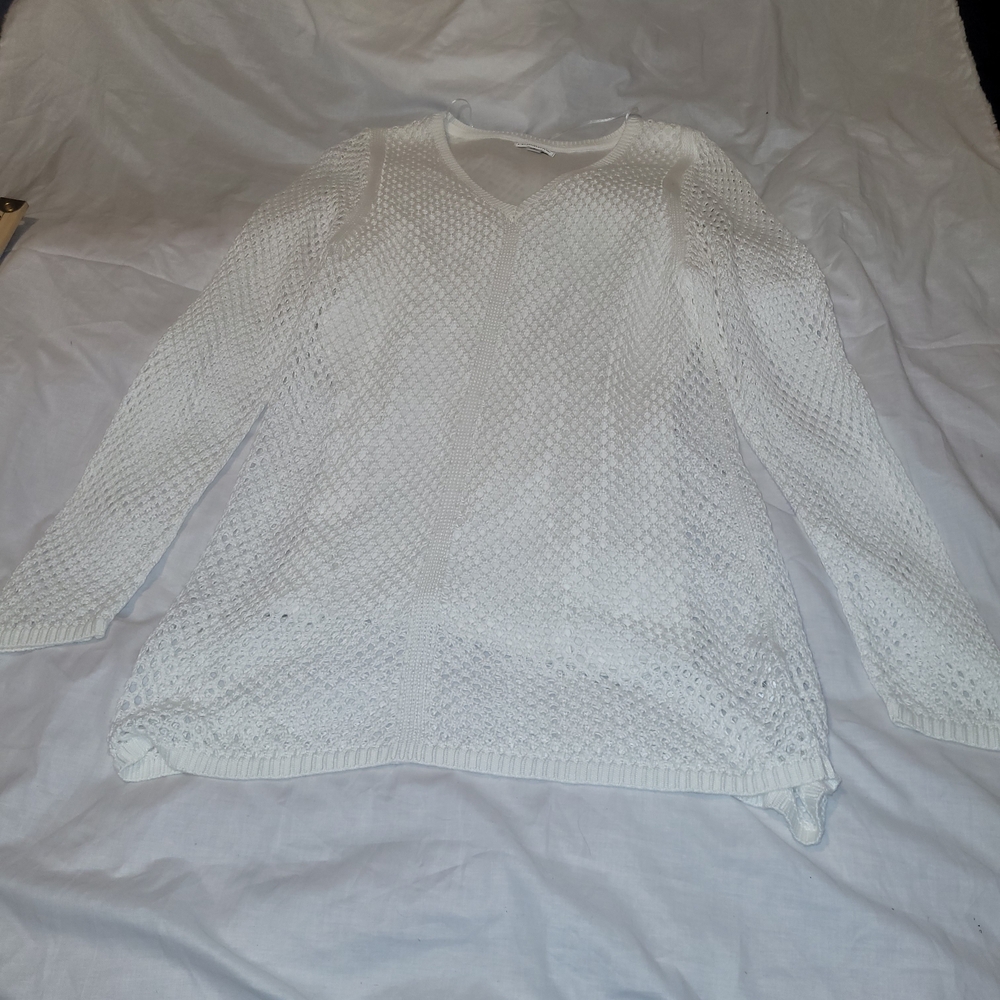 Croft & Barrow White Textured Knit Top